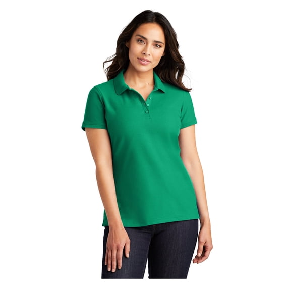 Port Authority Women's Core Classic Pique Polo Shirt Bright Kelly Green Large