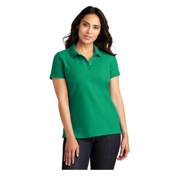 Port Authority Women's Core Classic Pique Polo Shirt Bright Kelly Green X-Small