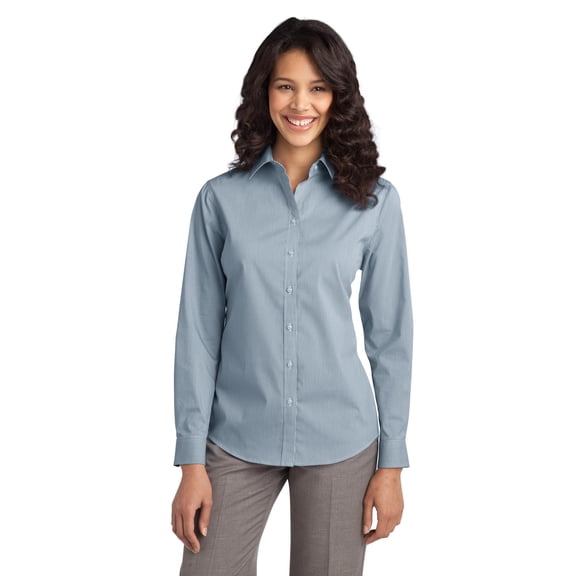 Port Authority Women's Fine Stripe Stretch Poplin Shirt - L647
