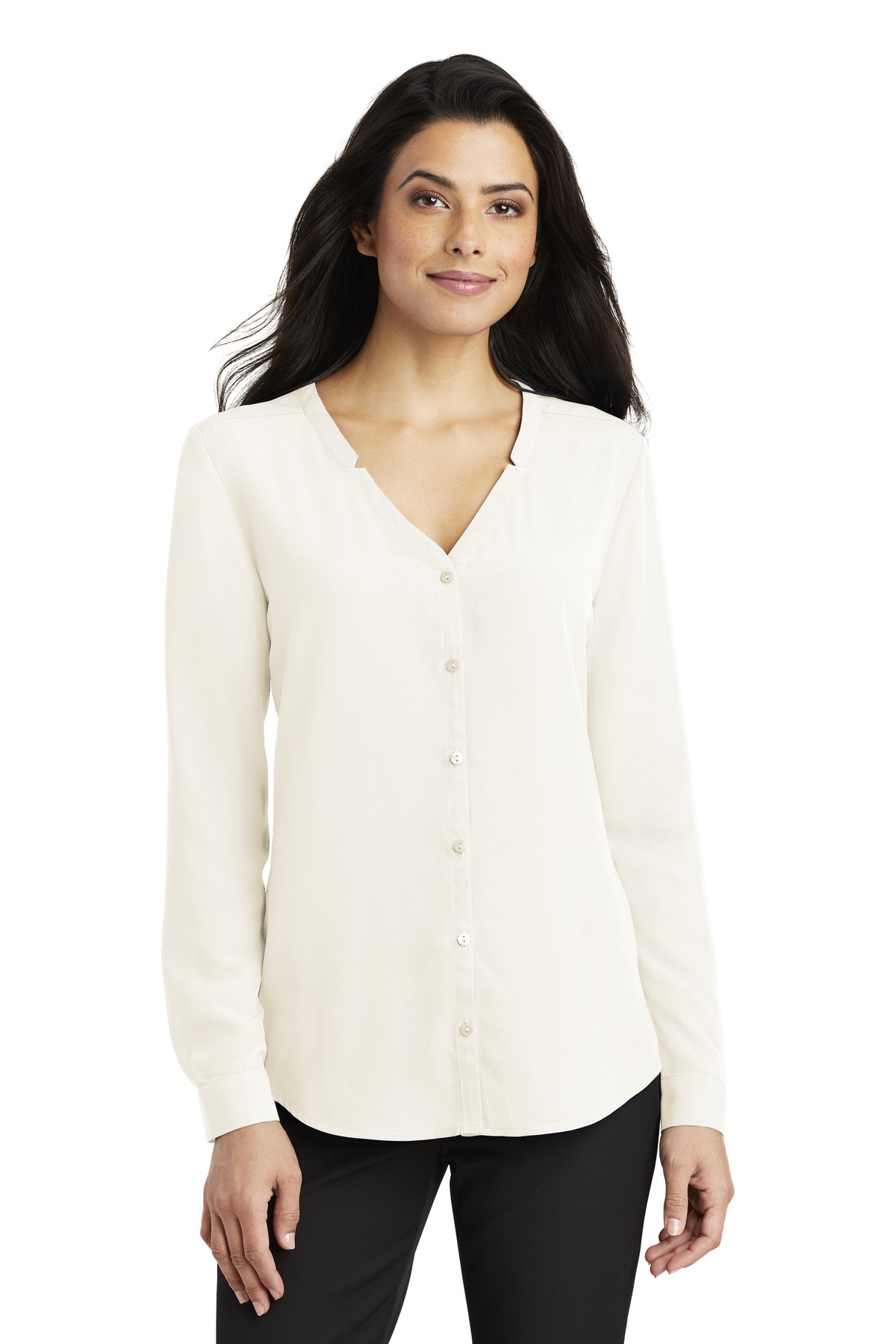 Port Authority Women's Long Sleeve Button-Front Blouse. LW700 - image 1 of 4