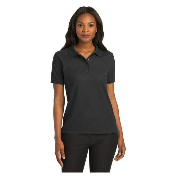 Port Authority Women's Short Sleeve Silk Touch Classic Polo Shirt Black 3X-Large