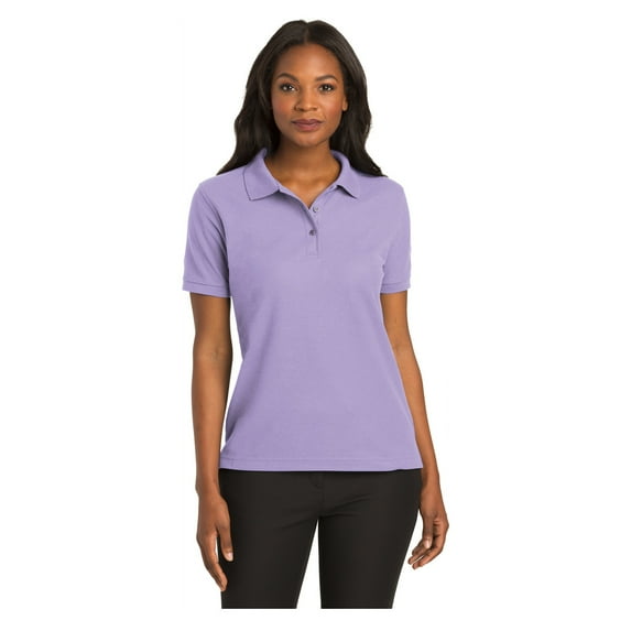 Port Authority Women's Short Sleeve Silk Touch Classic Polo Shirt Bright Lavender 4X-Large
