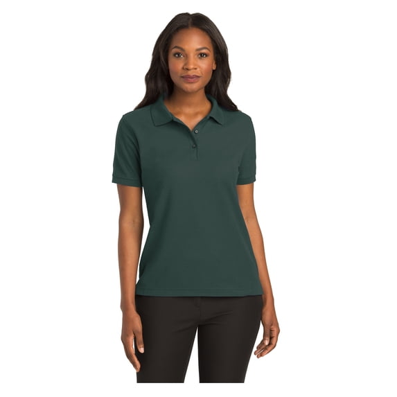 Port Authority Women's Short Sleeve Silk Touch Classic Polo Shirt Dark Green 2X-Large