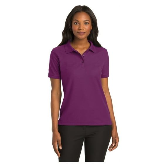 Port Authority Women's Short Sleeve Silk Touch Classic Polo Shirt Deep Berry 5X-Large