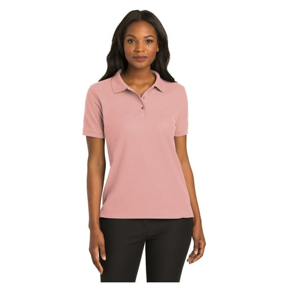Port Authority Women's Short Sleeve Silk Touch Classic Polo Shirt Light Pink Medium