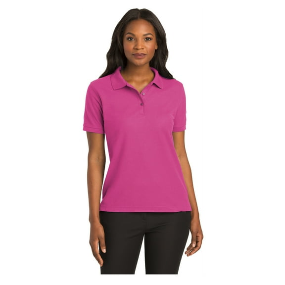 Port Authority Women's Short Sleeve Silk Touch Classic Polo Shirt Tropical Pink 2X-Large