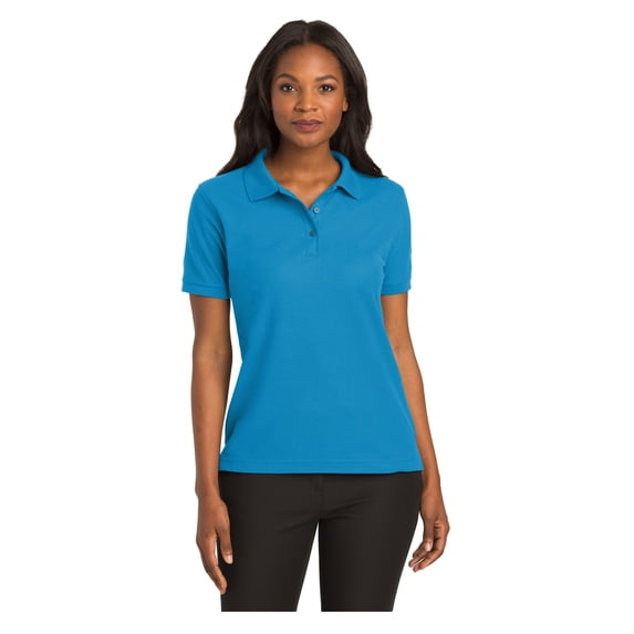 Port Authority Women's Short Sleeve Silk Touch Classic Polo Shirt Turquoise Large