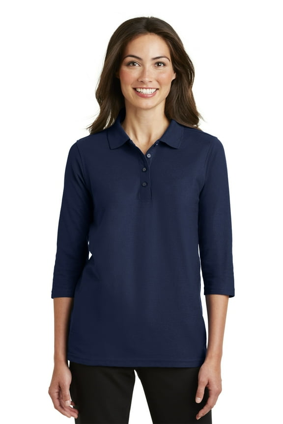Women's Silk Touch 3/4-Sleeve Polo Shirt - L562