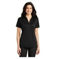 thumbnail image 1 of Port Authority Women's Silk Touch Performance Polo Moisture Wicking Shirt Black X-Small, 1 of 3