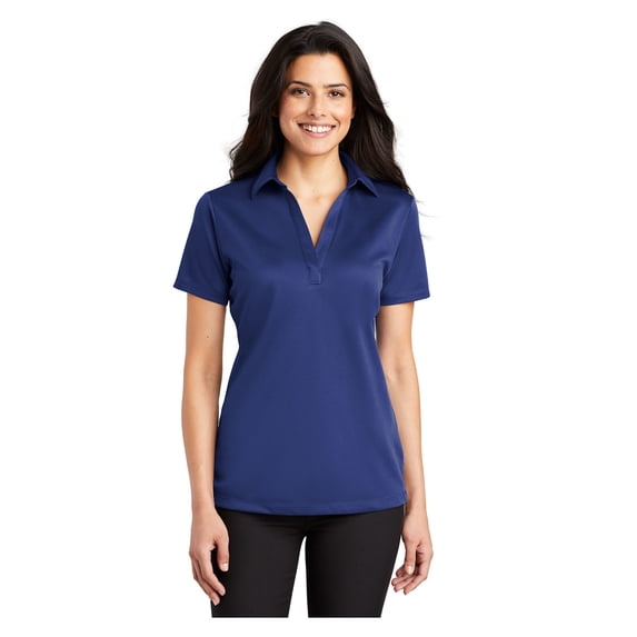 Port Authority Women's Silk Touch Performance Polo Moisture Wicking Shirt Royal 4X-Large