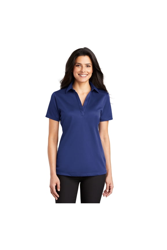 Women's Silk Touch Performance Polo Moisture Wicking Shirt Royal X-Large