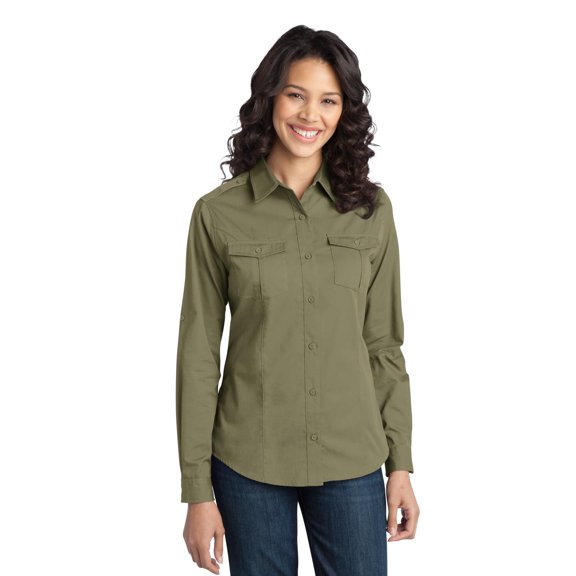 Port Authority Women's Stain-Resistant Roll Sleeve Shirt