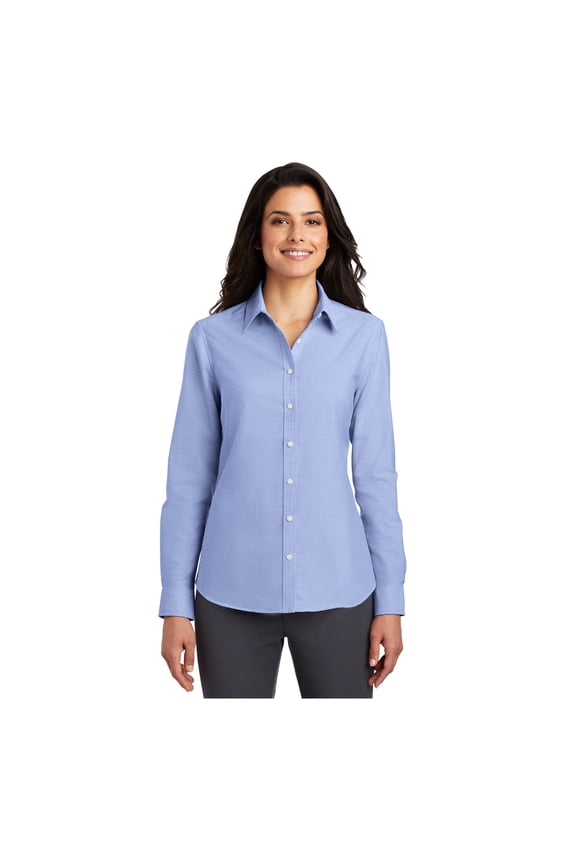 Women's SuperPro Oxford Long Sleeve Shirt Oxford Blue Large