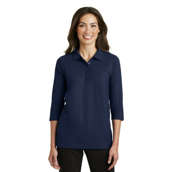 Port Authority WomenS Silk Touch 3/4-Sleeve Polo. L562.