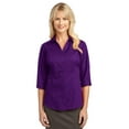thumbnail image 1 of Port Authority 3/4 Sleeve Blouse (L6290) Deep Purple, L, 1 of 2