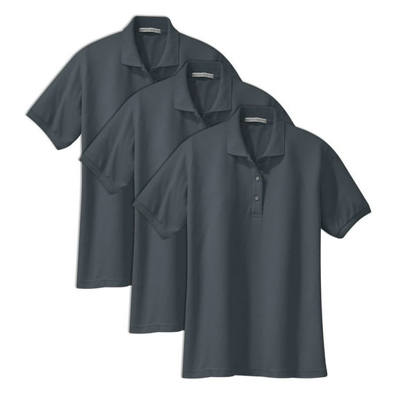 Port Authority Womens Silk TouchTM Short Sleeve Polo Shirt, Pack of 3