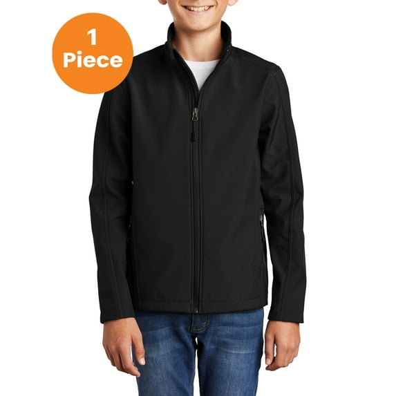Port Authority Y317 Youth Core Soft Shell Jacket , Black, S, Boys Coats and Jackets