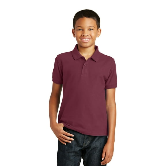 Port Authority Youth Core Classic Pique Polo-XS (Burgundy)