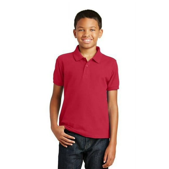 Port Authority Youth Core Classic Pique Polo Y100 - Rich Red - L