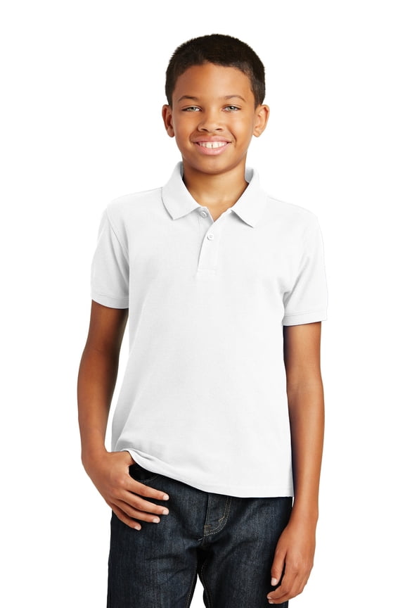 Youth Core Classic Pique Polo Y100 - White - M