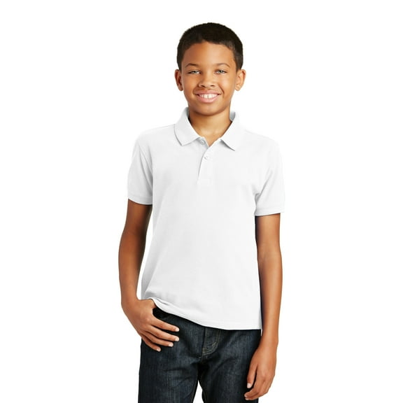 Port Authority Youth Core Classic Pique Polo Y100 - White - M