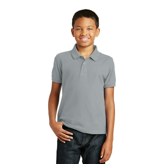 Port Authority Youth Core Classic Pique Polo Y100 - Gusty Grey - M