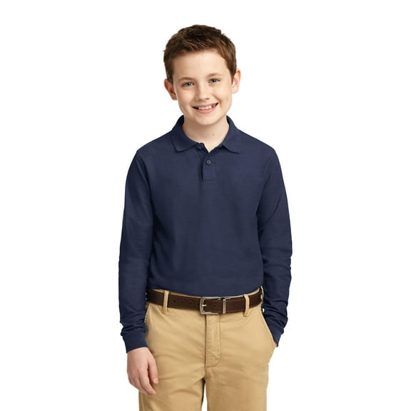 Port Authority Youth Long Sleeve Silk Touch Polo. Y500LS