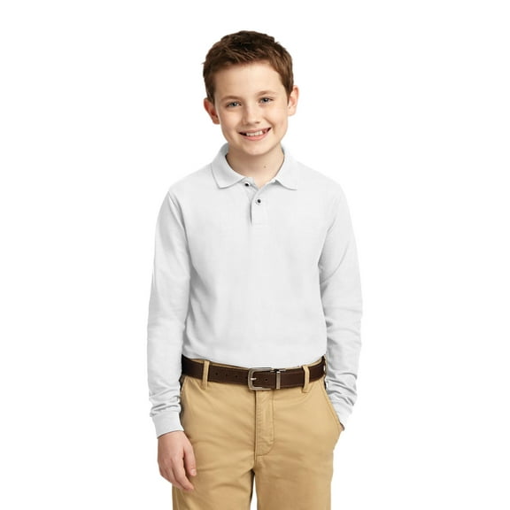 Port Authority Youth Long Sleeve Silk Touch Polo. Y500LS