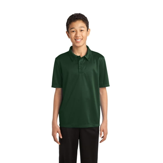 Port Authority Youth Silk Touch Performance Polo-XL (Dark Green)