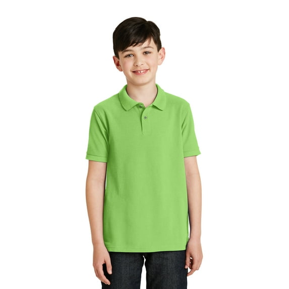 Port Authority Youth Silk Touch Polo-L (Lime)