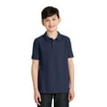 thumbnail image 1 of Port Authority Youth Silk Touch Polo-M (Navy), 1 of 6