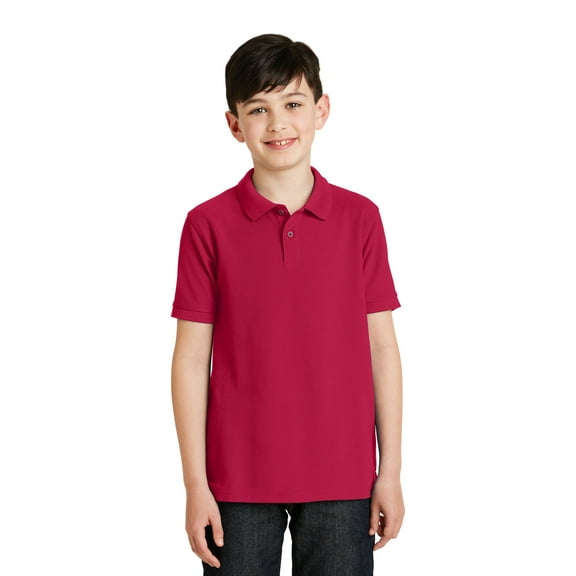 Port Authority Youth Silk Touch Polo-XL (Red)