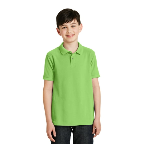 Port Authority Youth Silk Touch Polo-XS (Lime)