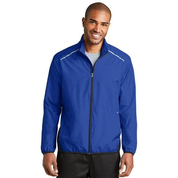 Port Authority Zephyr Reflective Hit Full Zip Jacket-3XL (True Royal/ Deep Black)