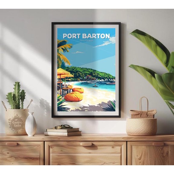 Port Bon Palawan Island Wall Art Print, Unframed Paper Poster 11x14in