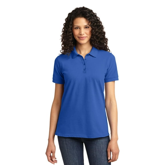 Port & Co Adult Female Women Plain Short Sleeves Polo Royal Large