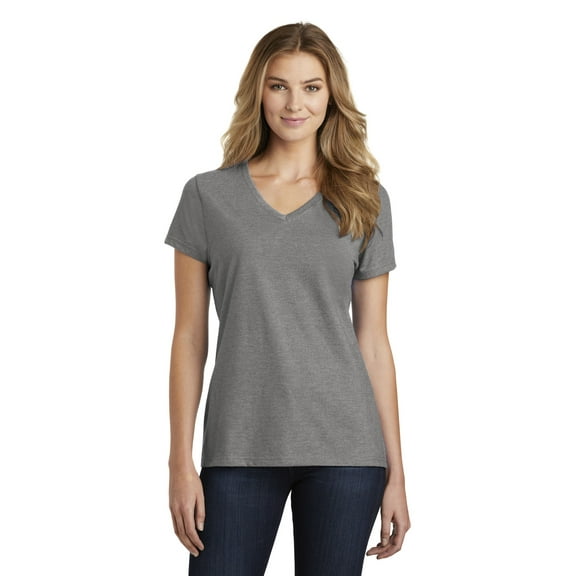 Port & Co Adult Female Women Plain Short Sleeves T-Shirt Ash 2X-Large