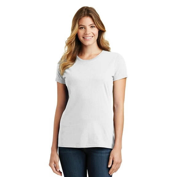 Port & Co Adult Female Women Plain Short Sleeves T-Shirt White Small