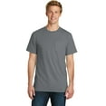 thumbnail image 1 of Port Co Adult Male Men Crew Neck Plain Short Sleeves T-Shirt Coal Large, 1 of 6