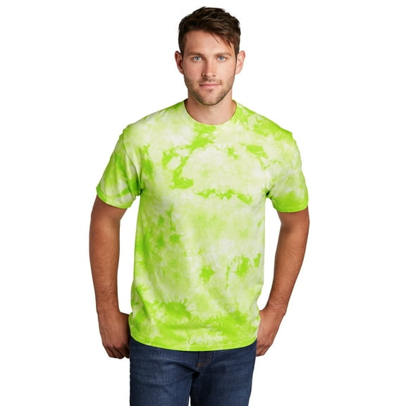 Port & Co Adult Male Men Dye Short Sleeves T-Shirt Lemon Lime Small