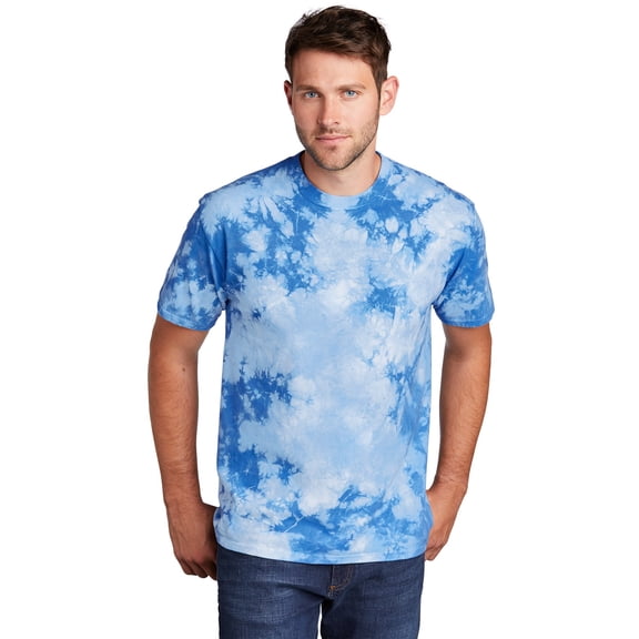 Port & Co Adult Male Men Dye Short Sleeves T-Shirt Sky Blue Small