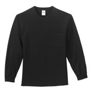Port & Co Adult Male Men Heather Long Sleeves T-Shirt Jet Black 4X-Large Tall