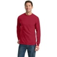 thumbnail image 1 of Port & Co Adult Male Men Heather Long Sleeves T-Shirt Red 2X-Large Tall, 1 of 3