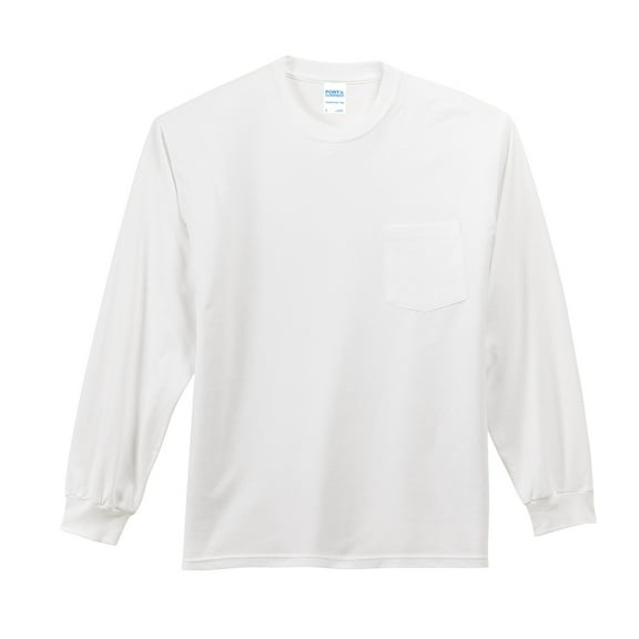 Port & Co Adult Male Men Heather Long Sleeves T-Shirt White Large Tall
