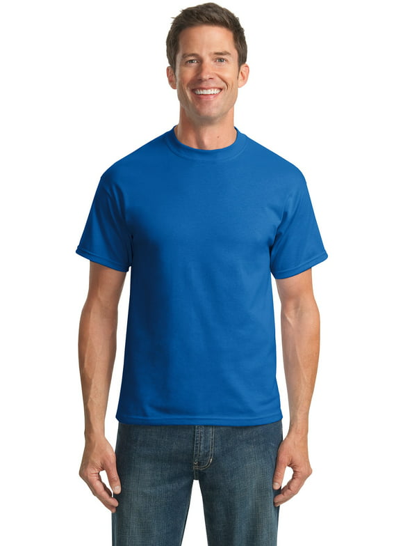 Port & Co Adult Male Men Heather Short Sleeves T-Shirt Royal 3X-Large Tall