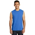 thumbnail image 1 of Port & Co Adult Male Men Heather sleeveless T-Shirt Royal 4X-Large, 1 of 2