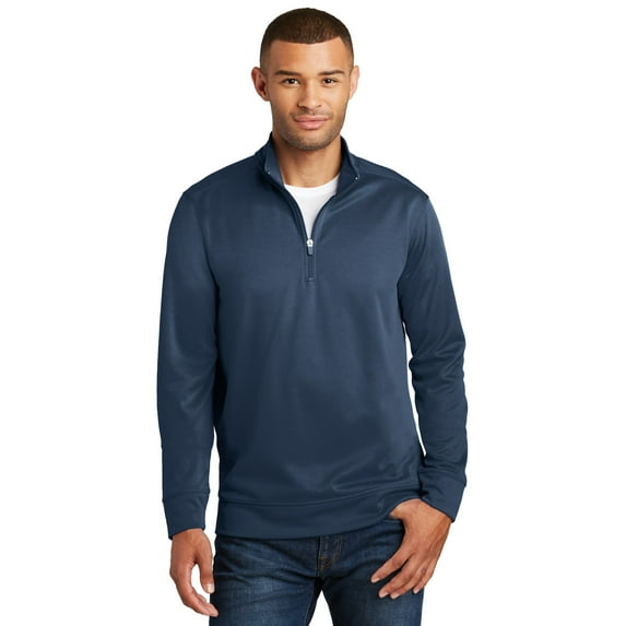 Port & Co Adult Male Men Plain Long Sleeves Sweatshirt Deep Navy X-Large