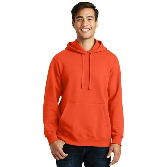 Port & Co Adult Male Men Plain Long Sleeves Sweatshirt Orange 3X-Large