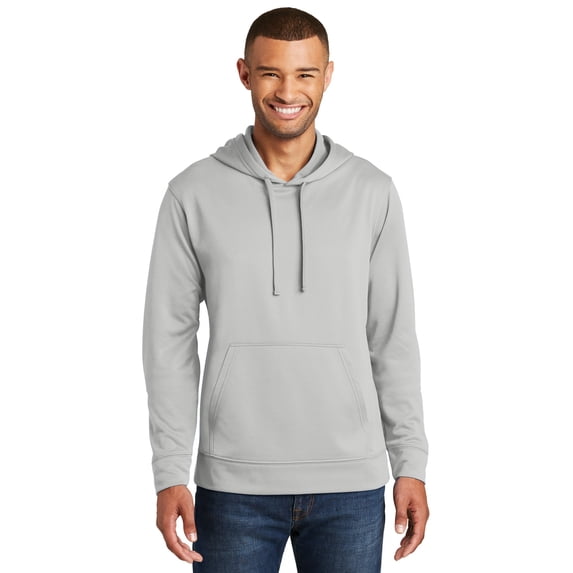 Port & Co Adult Male Men Plain Long Sleeves Sweatshirt Silver 2X-Large