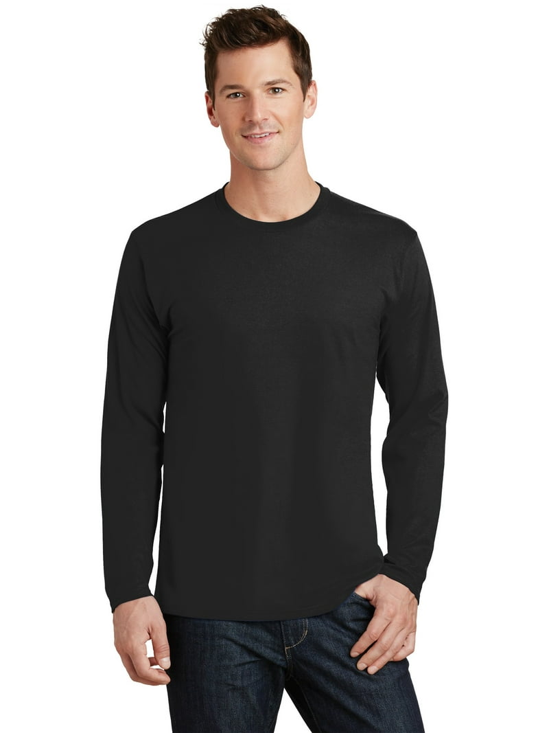 13 long sleeve t-shits ブラック　sサイズ Port Co Adult Male Plain Crew Neck Long Sleeve T-Shirt, Jet Black